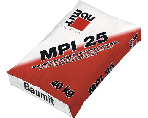 Sac cu tencuială mecanizată var-ciment Baumit, 40 kg